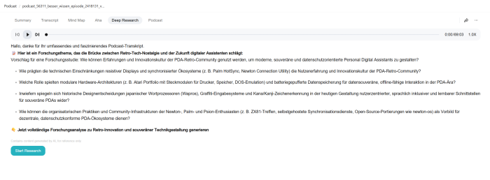Auch Deep-Research-Anfragen sind möglich - Shadow AI gibt auch Vorschläge. (Bild: Tobias Költzsch/Golem)